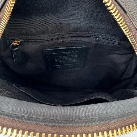 Coach Court Mini Backpack Coated Canvas Nylon Black/Brown Monogram C8604 - Picture 13 of 16